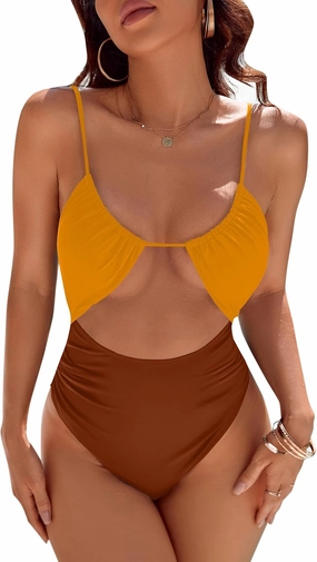Blooming Jelly Womens One Piece Swimsuit Tummy Control Bathing Suit Sexy Flattering Cheeky High Cut Out Cute Ladies Swimwear