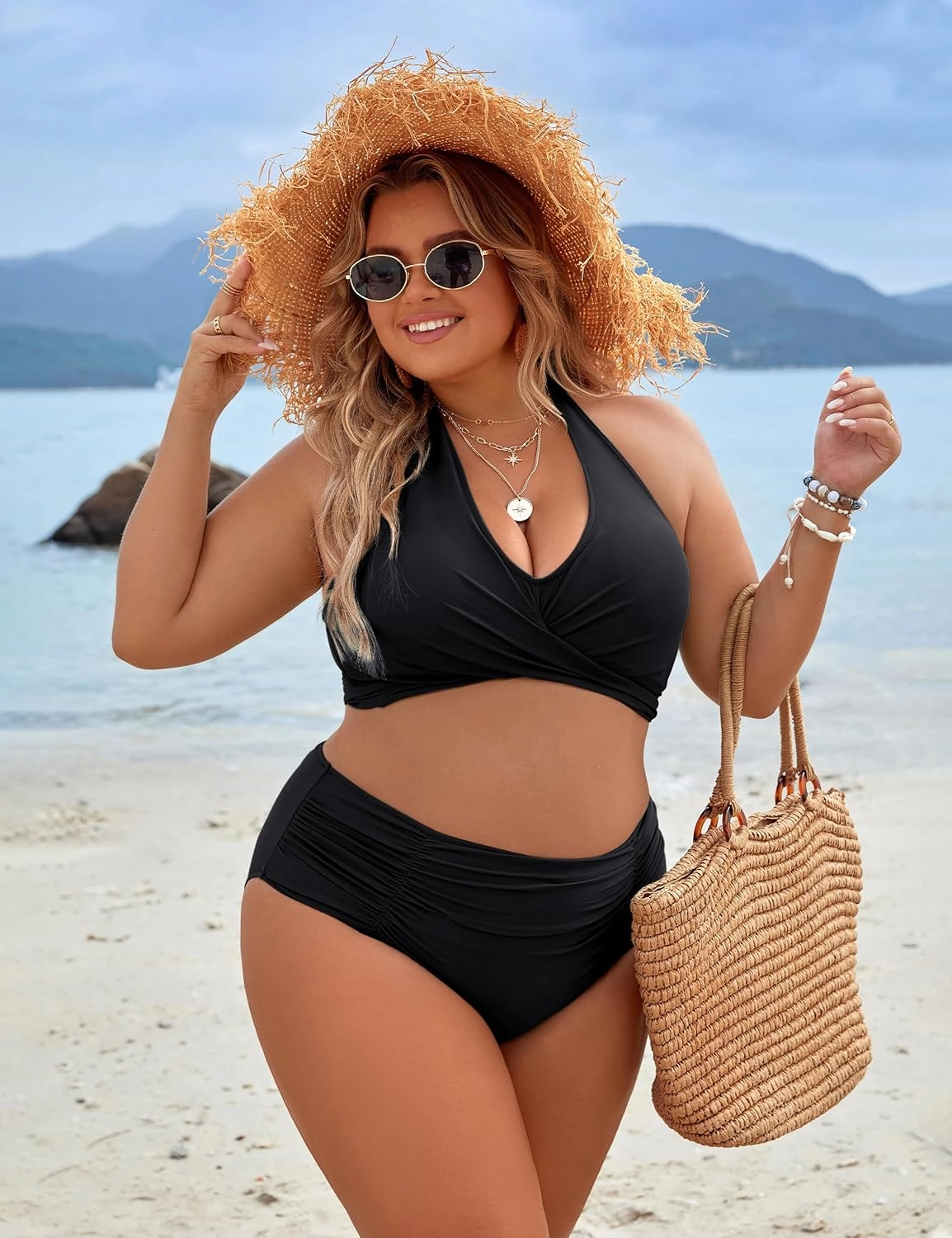 Blooming Jelly Womens Tummy Control Bathing Suits Modest High Waisted Bikini Sets Cute Halter 2 Piece Swim Suits 2025