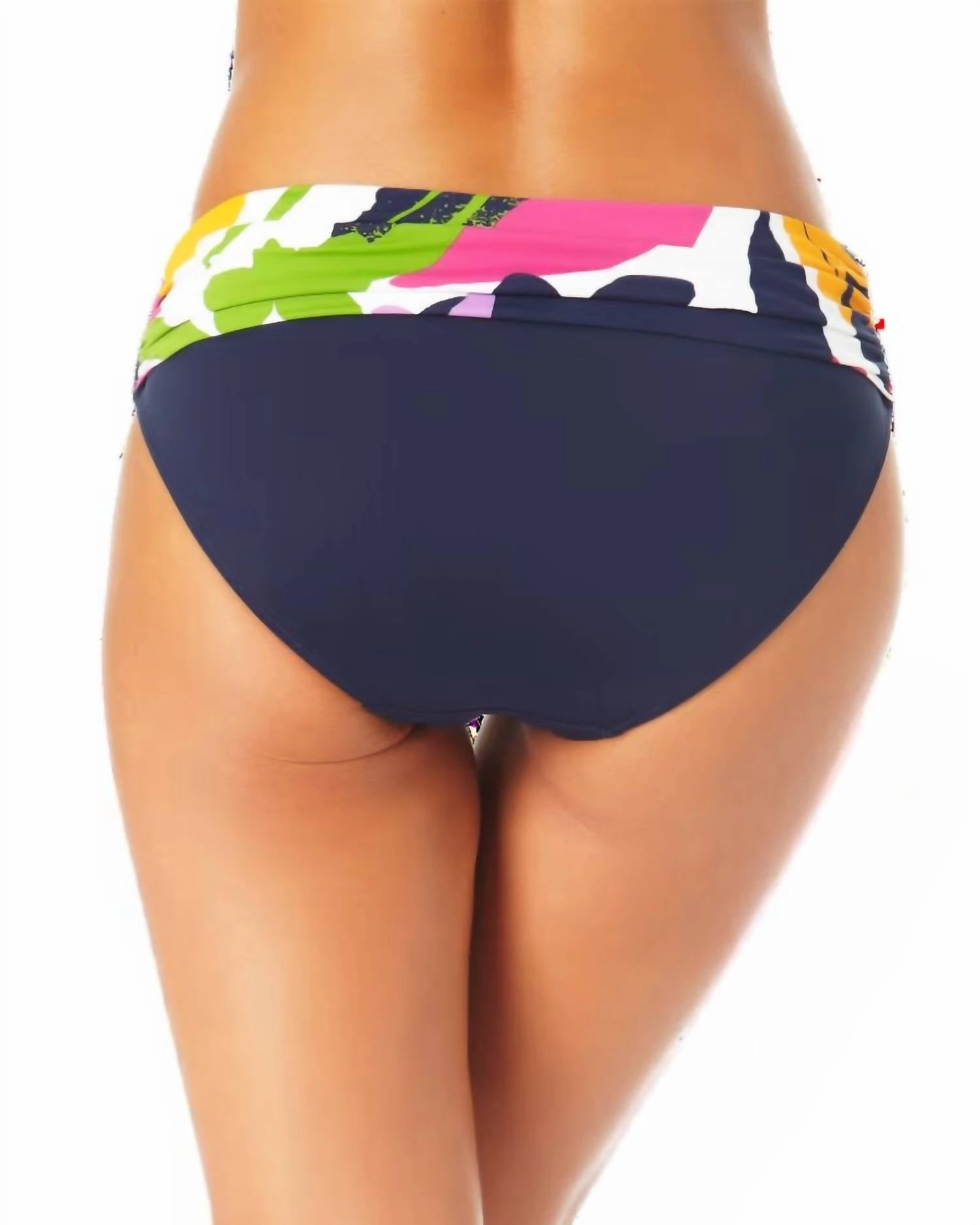 Bold Floral Foldover Bikini Swimsuit Bottoms In Lush Garden