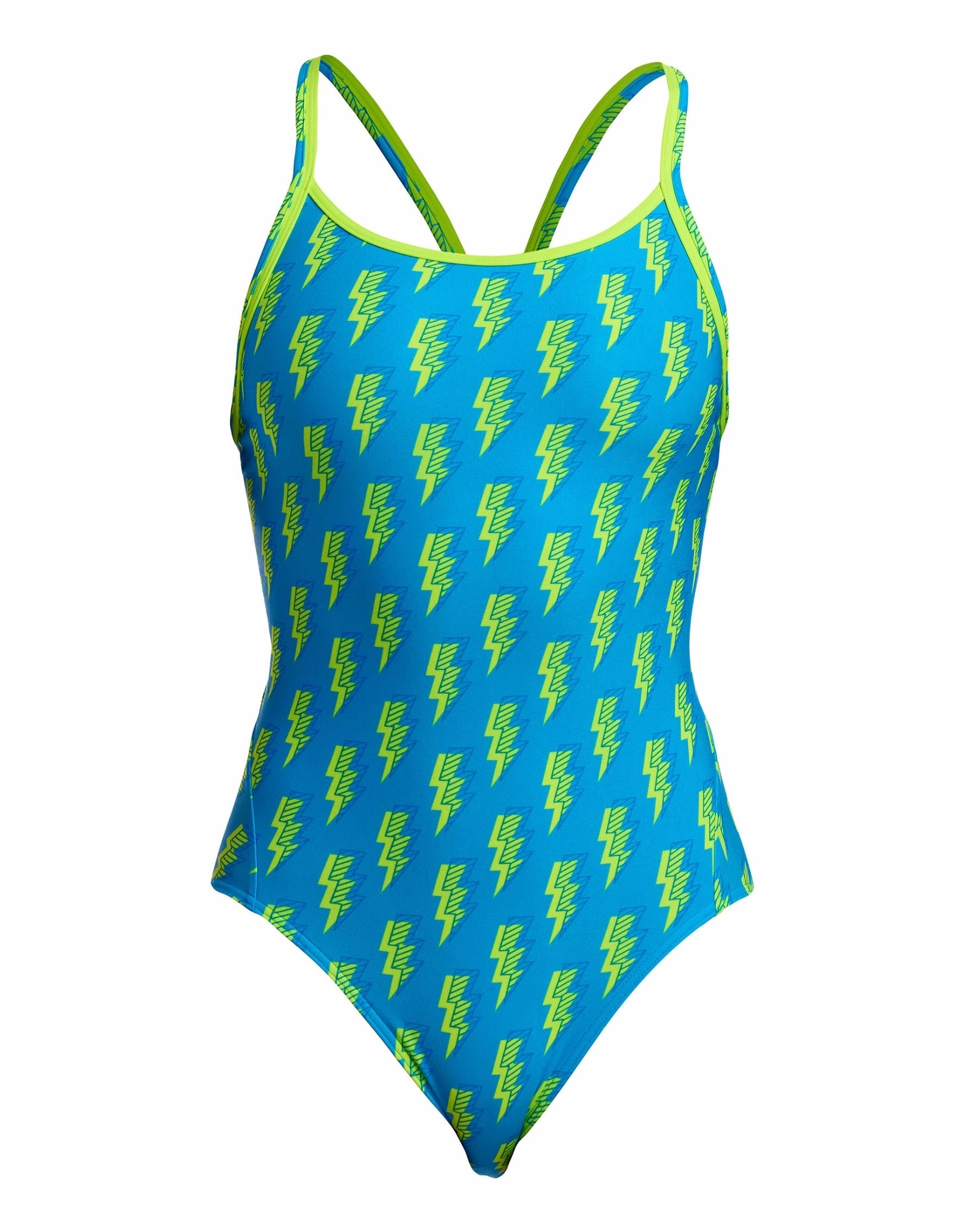 Bolted Diamond Back Swimsuit - Blue/Yellow