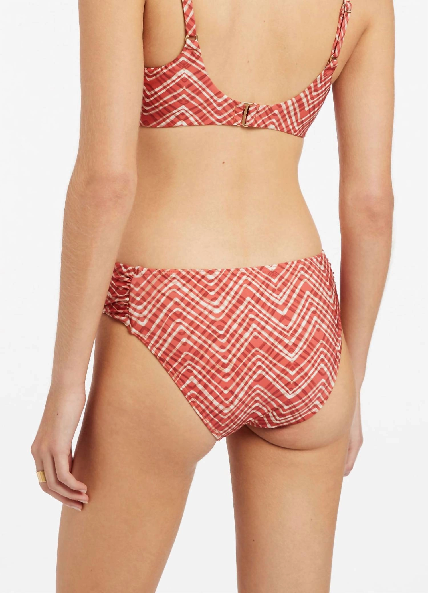 Bonita Ruched Hipster Swim Bikini Bottom In Maple