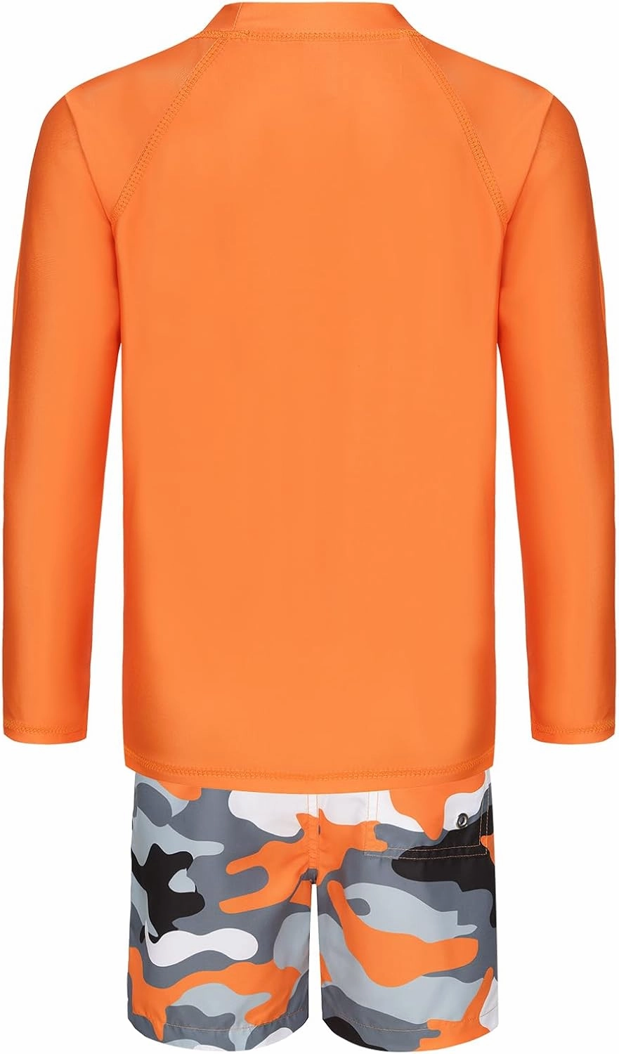 Boys Long Sleeve Rash Guard Swim Trunk Swimsuits Set Kids Two Piece Bathing Suit Swimwear Set