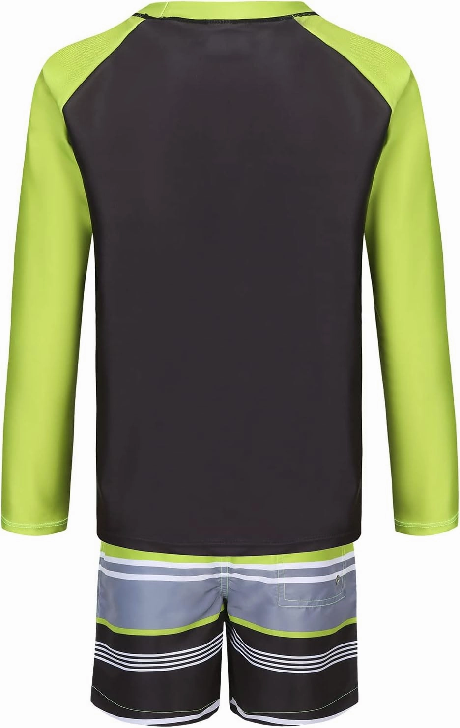 Boys Long Sleeve Rash Guard Swimsuits Kids Two Piece Sunsuits with Swim Trunks Swimwear Set