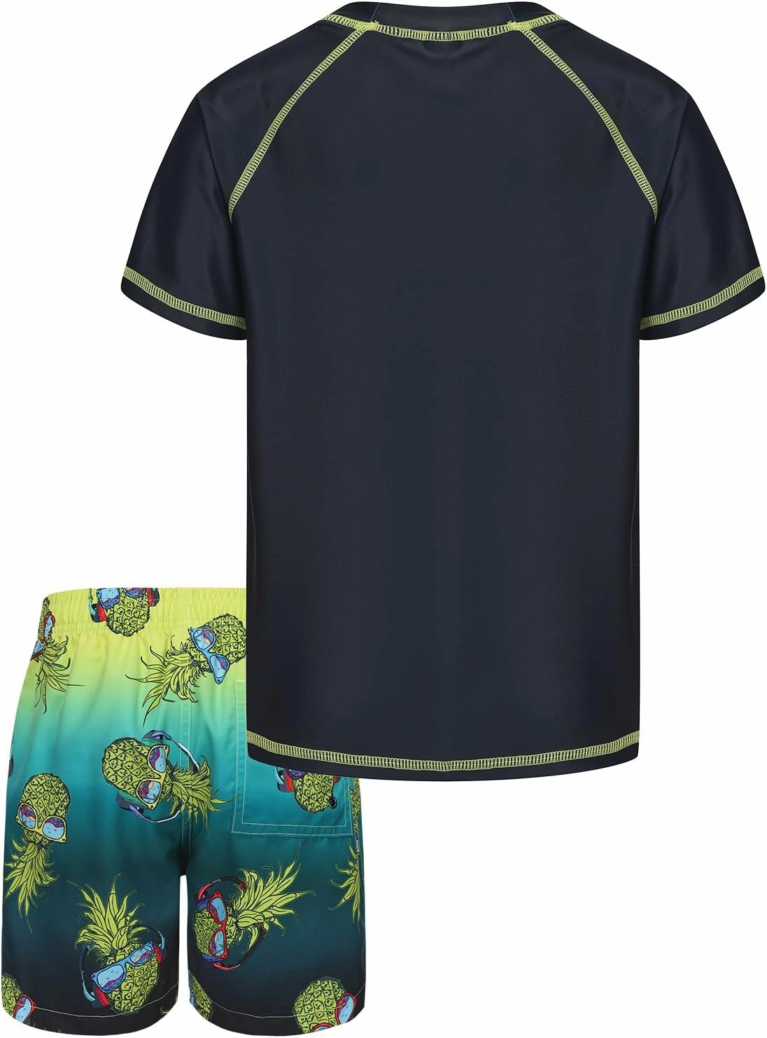 Boys Rash Guard Set for Kids Boys 2 Piece Short Sleeve Swim Shirts with Trunks Quick Dry Bathing Suits Swim Set