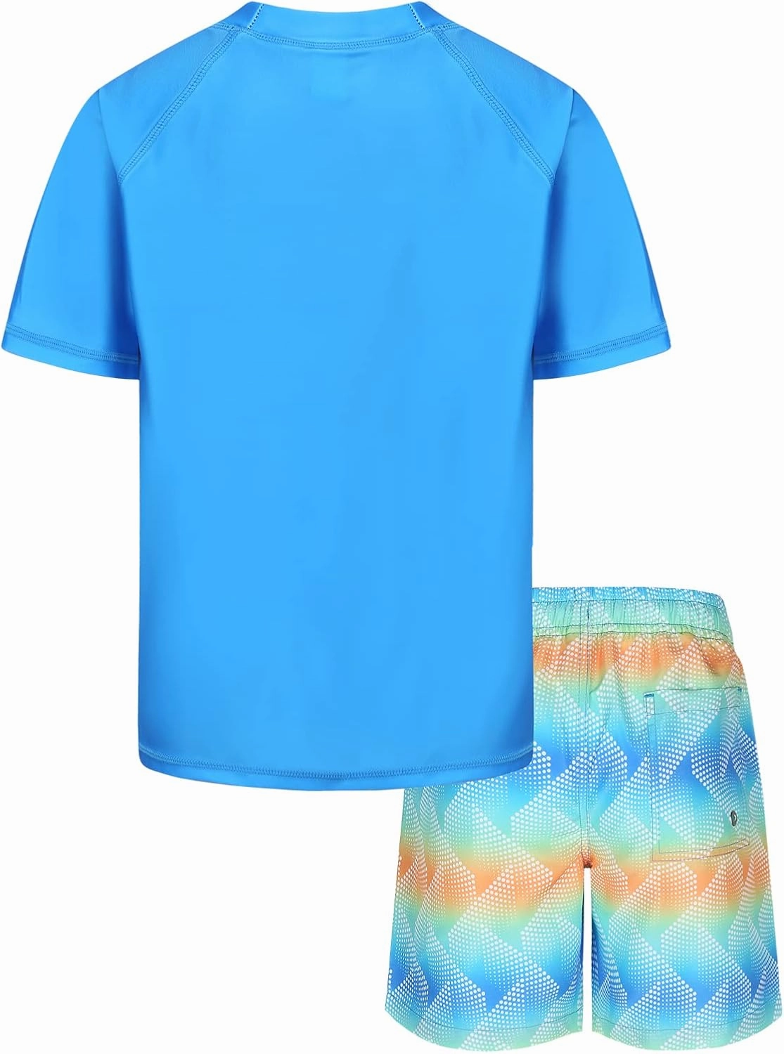 Boys Rash Guard Swimsuits Set for Boys 2 Piece Short Sleeve Swim Shirts Quick Dry Bathing Suits with Trunks