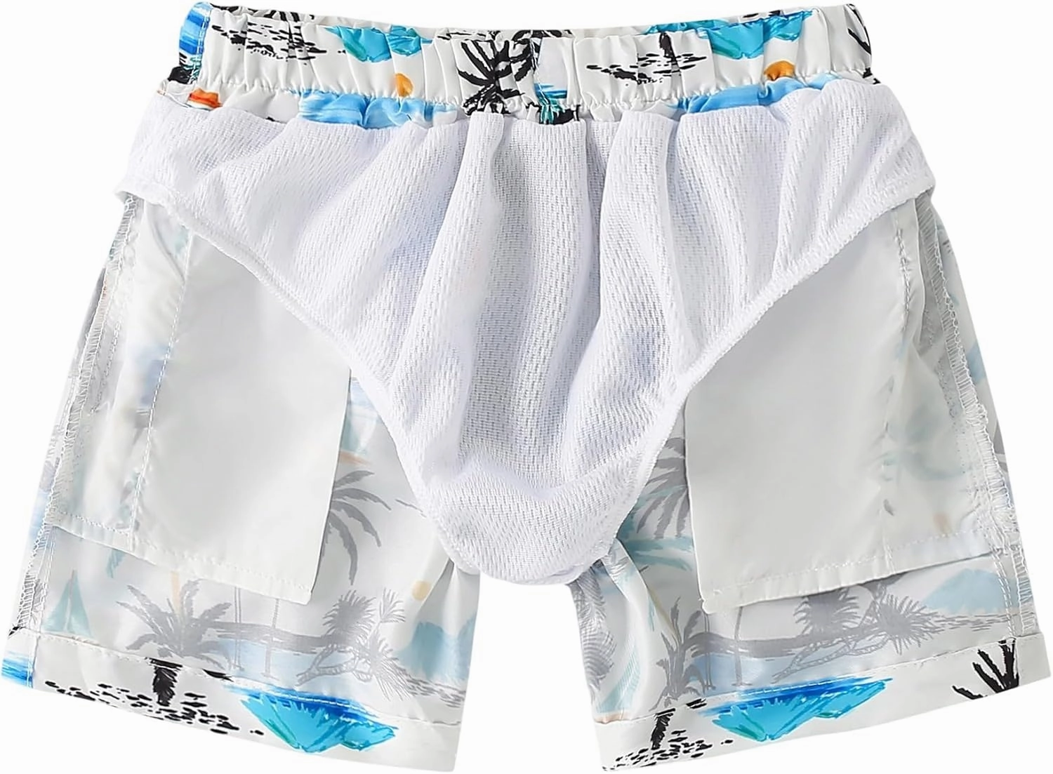 Boys Swim Trunks Toddler Broad Swim Shorts Quick Dry Kids Bathing Suit Boy Swimsuit Set with Pockets