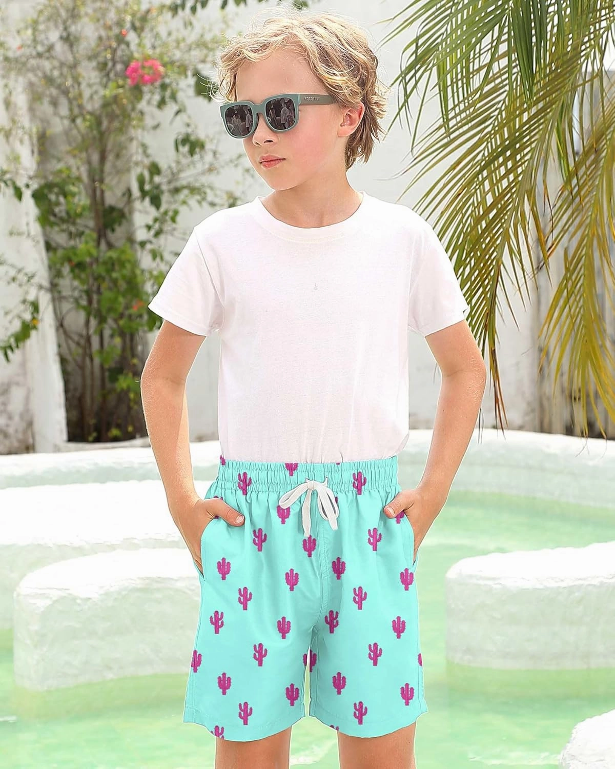 Boys Swim Trunks with Compression Liner Toddler Boys Swim Shorts Boxer Brief Board Shorts Swimming Set 5-18T