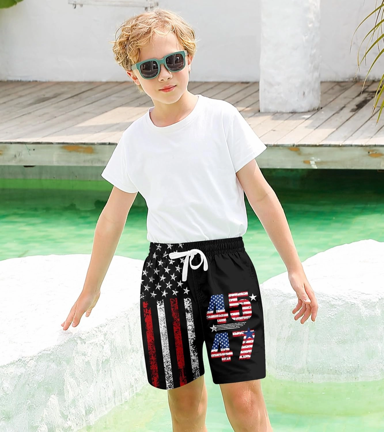 Boys Swim Trunks with Compression Liner Toddler Boys Swim Shorts Boxer Brief Board Shorts Swimming Set 5-18T