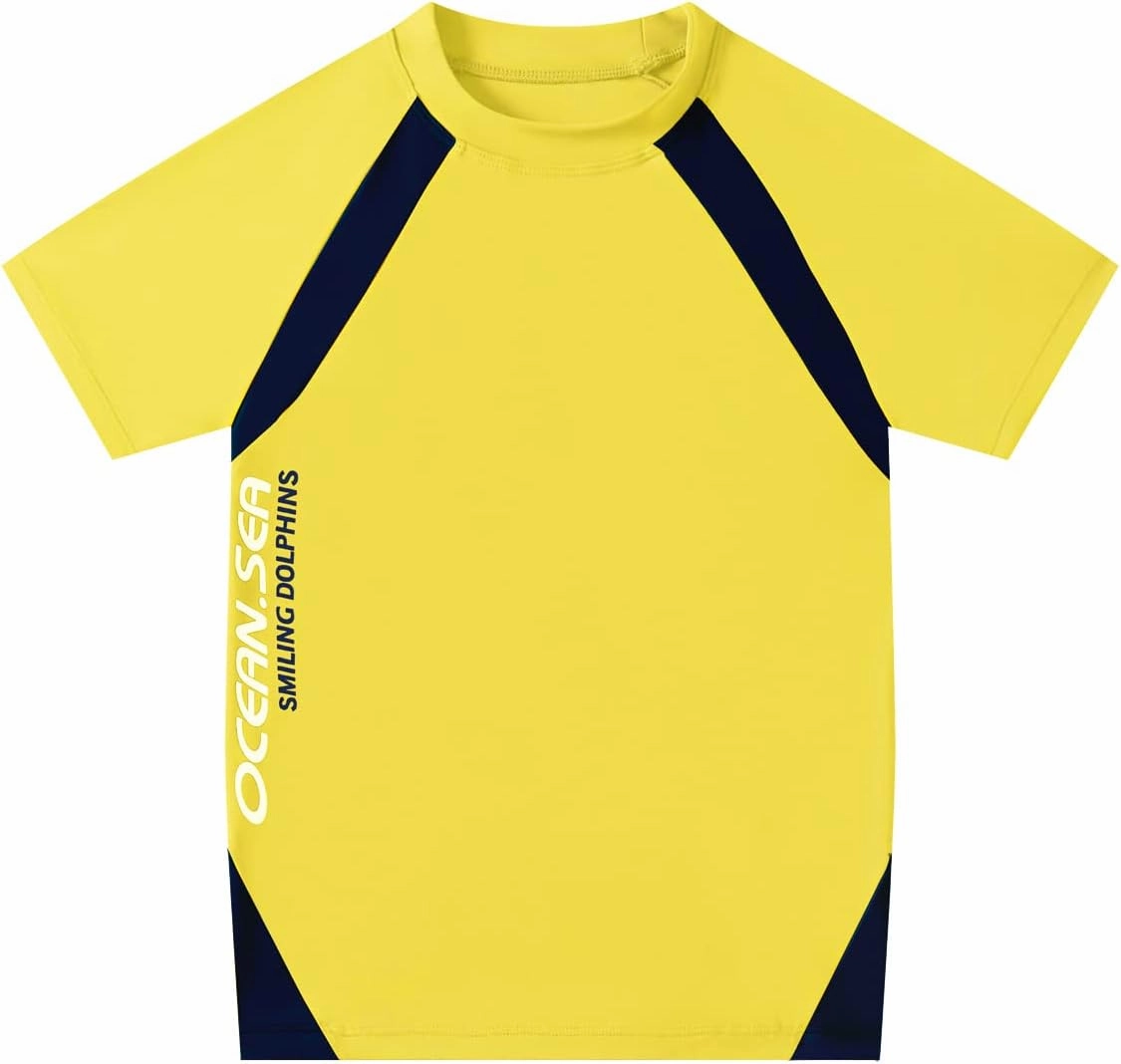 Boys Swimsuits UPF50 UV Swimwear Set Two Piece Rash Guard with Hat for Kids 4-14 Years