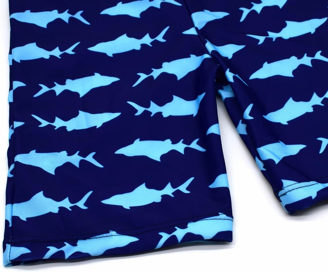 Boys Two Piece Rash Guard Swimsuits Kids Long Sleeve Sunsuit Swimwear Sets