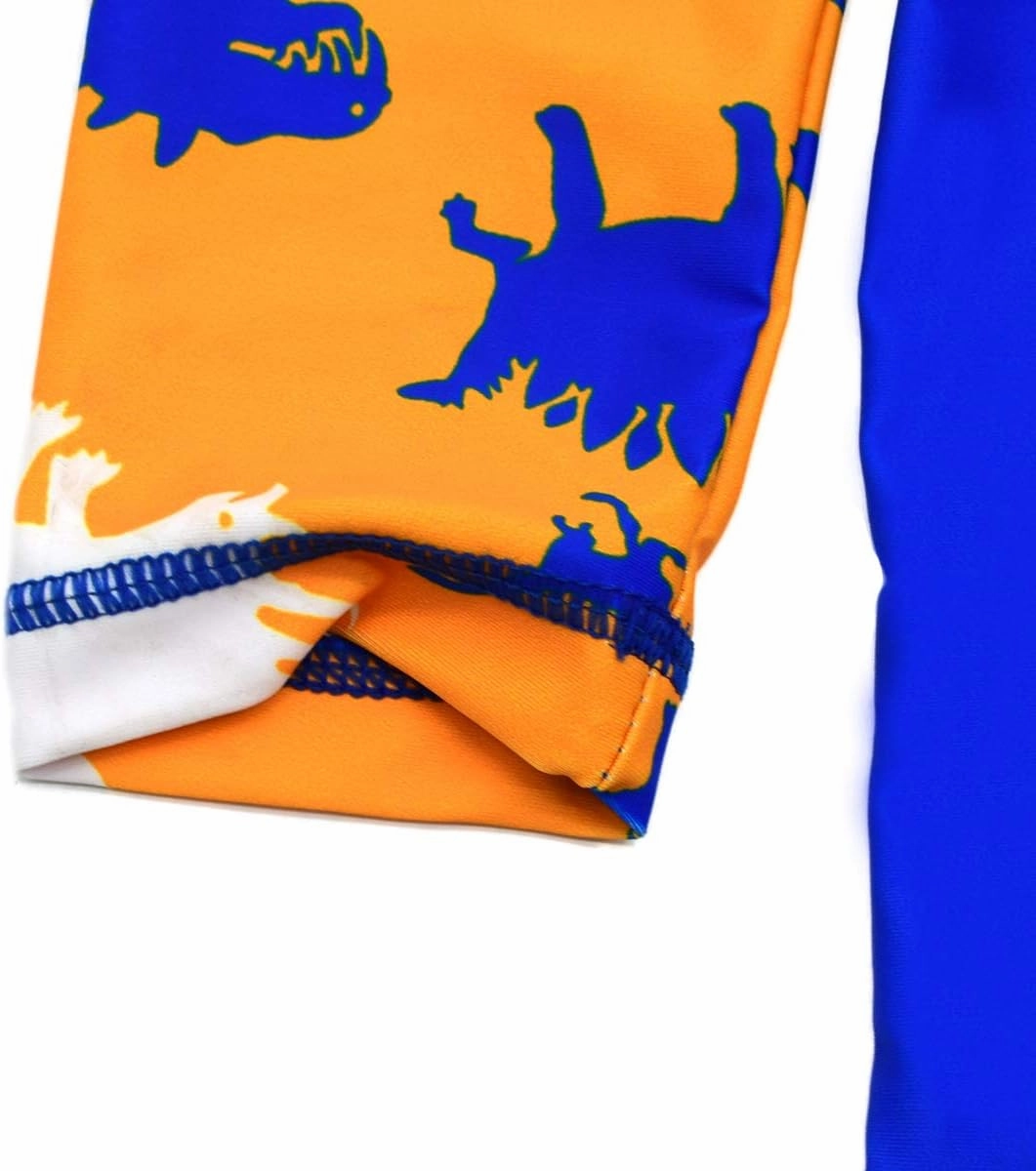Boys Two Piece Rash Guard Swimsuits Kids Long Sleeve Sunsuit Swimwear Sets