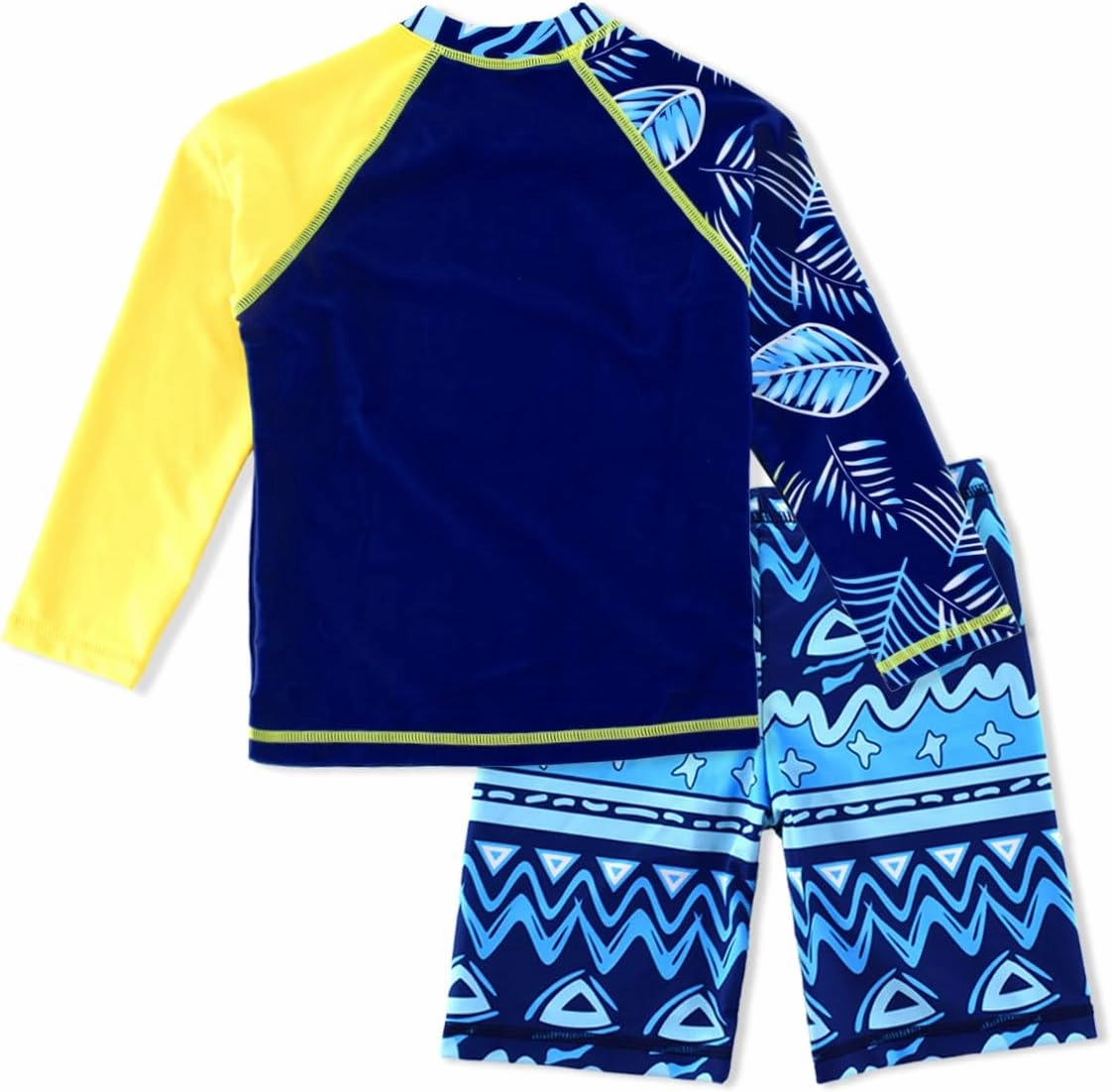 Boys Two Piece Rash Guard Swimsuits Kids Long Sleeve Sunsuit Swimwear Sets
