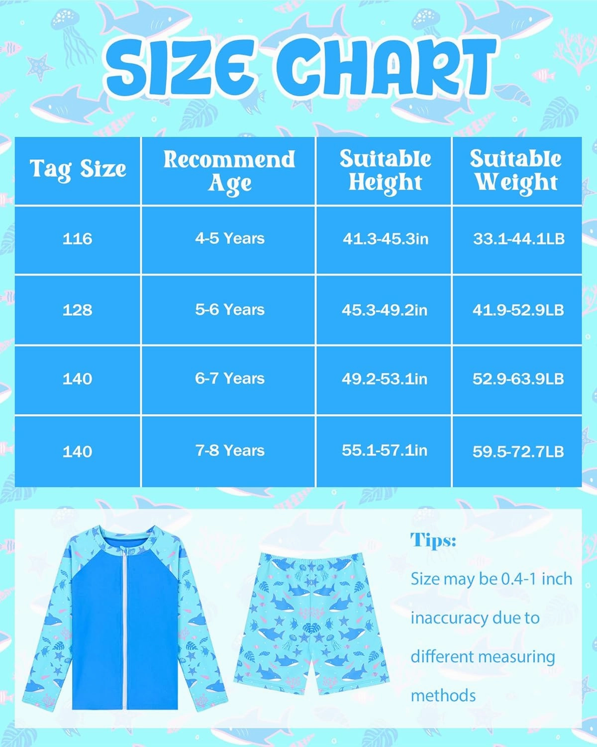 Boys Two Piece Rash Guard Swimsuits Long Sleeve Zipper Swim Shirt and Trunks Bathing Suit Swimwear Set