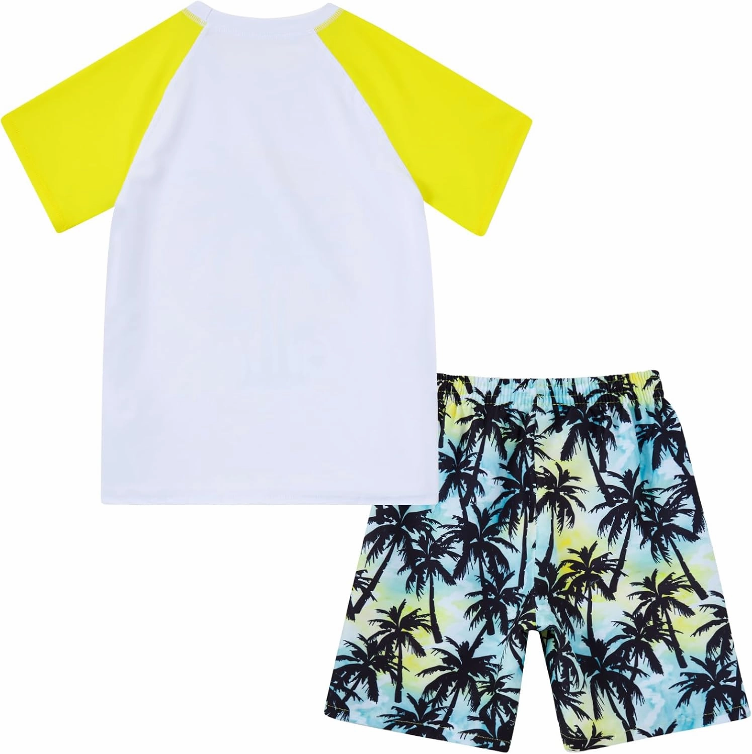 Boys Two Piece Rash Guard Swimsuits Sets Bathing Suits with Trunks 4-12 Years