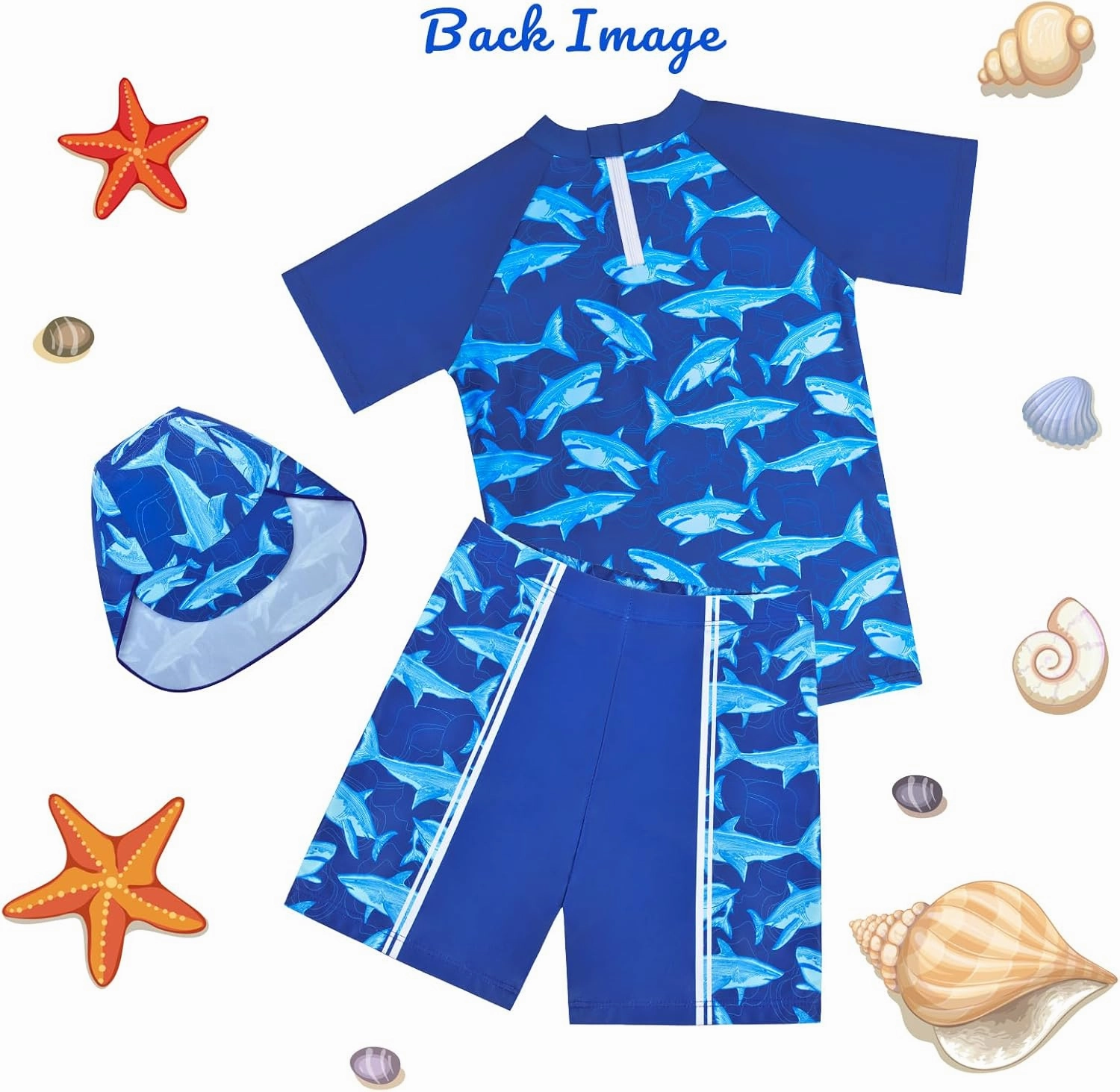 Boys Two Pieces Swimsuit Set Short Sleeve Kids Rash Guard Dinosaur Boys Bathing Suit with Sun Cap for 2-6 Years