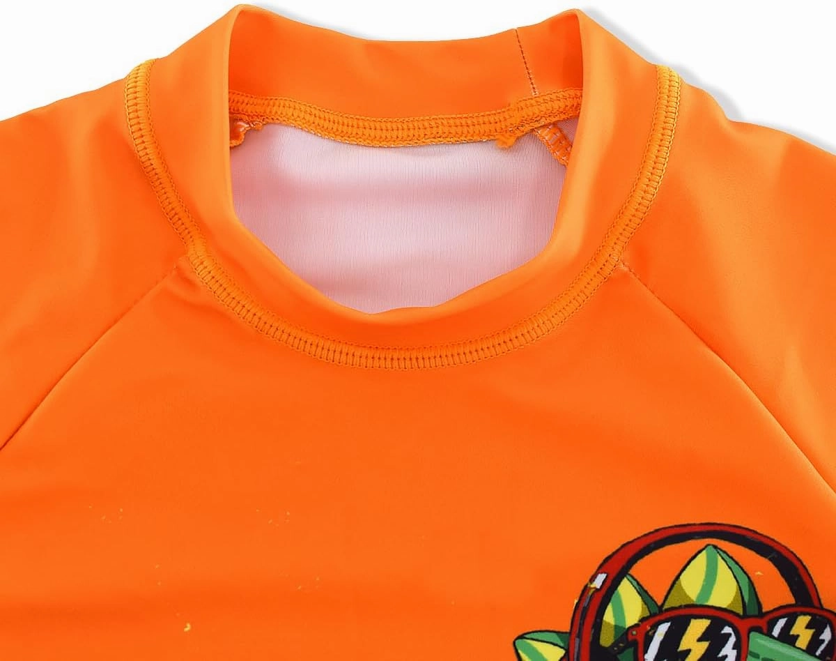 Boys UPF 50  Long Sleeve Rash Guard and Swim Trunks Outfit Set Toddler to Big Boy Sizes (3-11Years)
