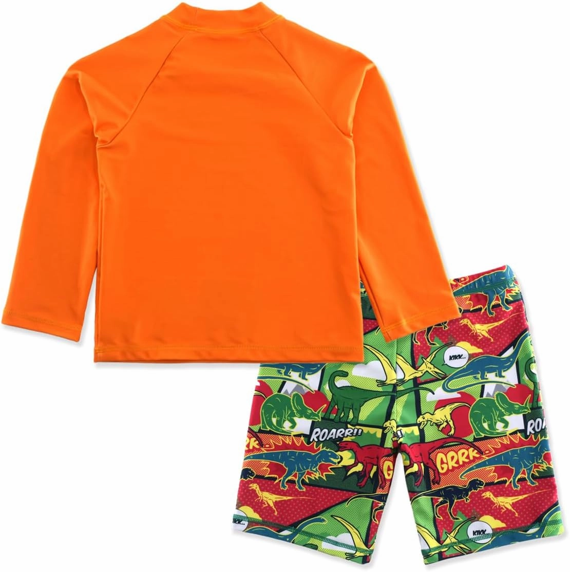 Boys UPF 50  Long Sleeve Rash Guard and Swim Trunks Outfit Set Toddler to Big Boy Sizes (3-11Years)