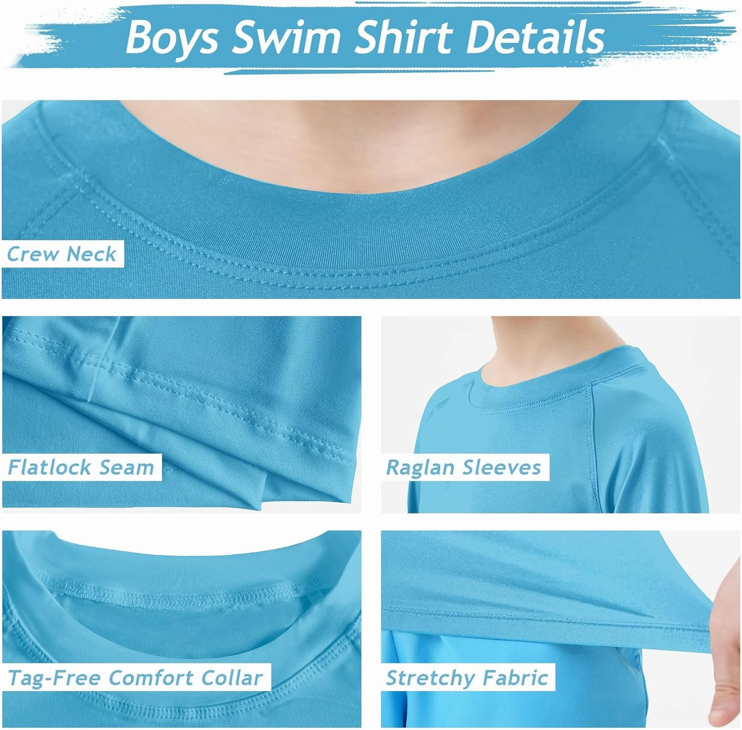 Boys UPF 50  Rash Guard Long Sleeve Swim Shirt UV Sun Protection Swimsuit SPF Water Surfing Sun Shirts for Boy Kids Quick Dry