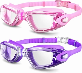 Braylin Swim Goggles, 2-Pack Swimming Goggles, Anti Fog, No Leaking For Adult Women Men Youth