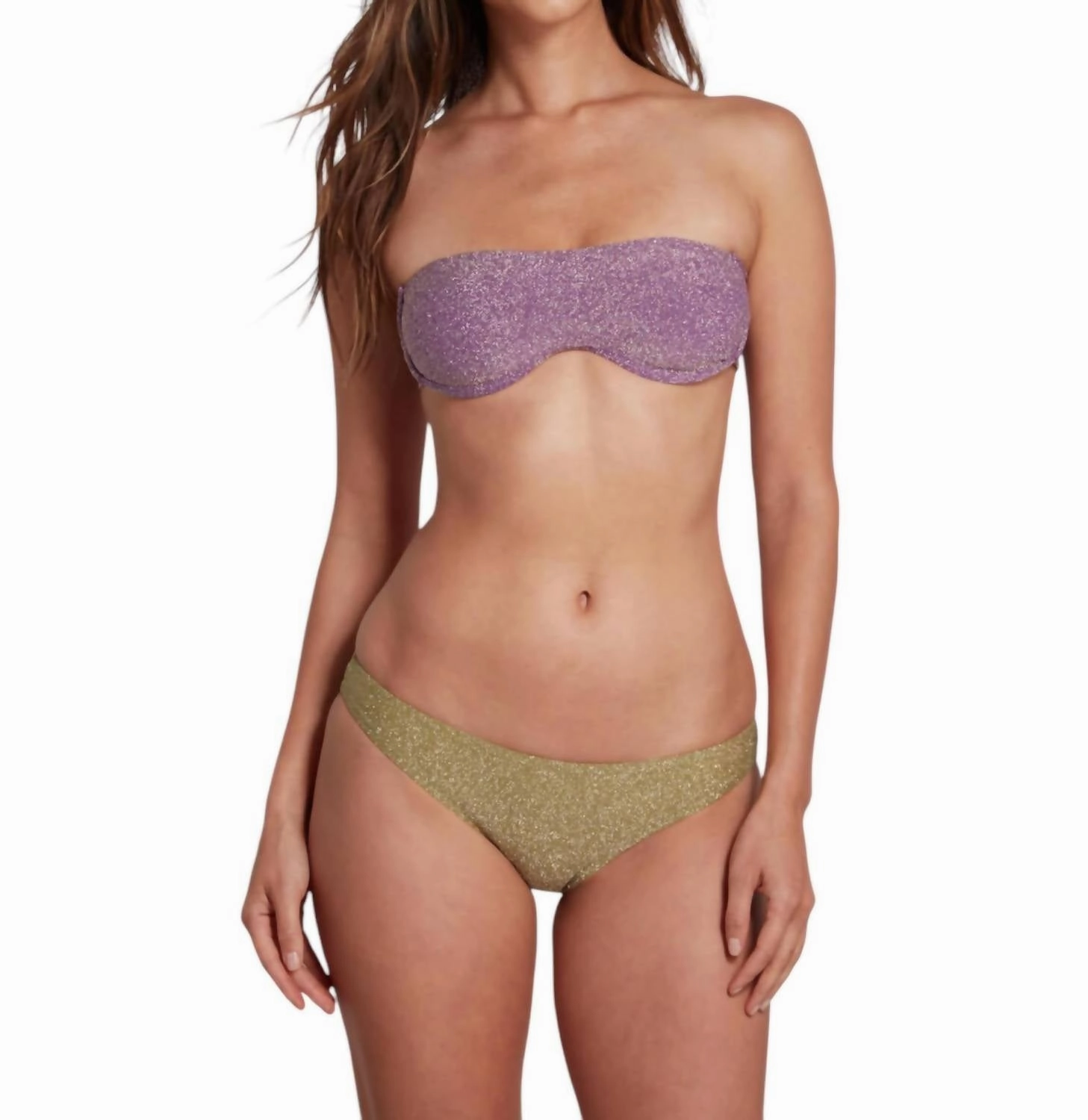 Brigitte Underwire Bikini Top With Removable Straps Lurex In Lilac