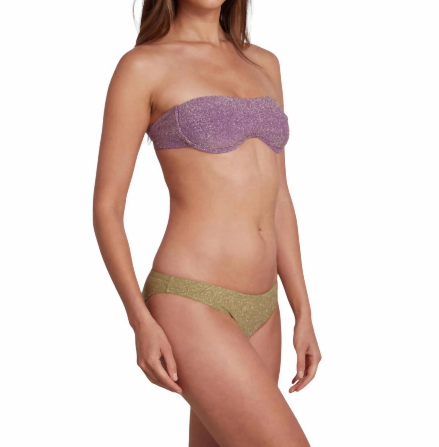 Brigitte Underwire Bikini Top With Removable Straps Lurex In Lilac