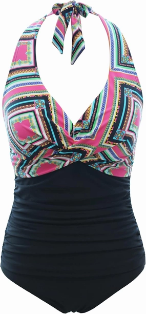 bslingerie Women 1950S Retro Vintage Push Up Monokini One Piece Swimsuit