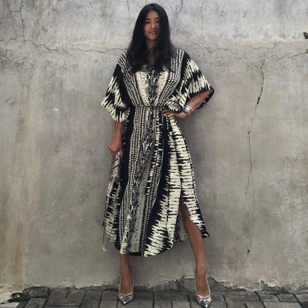 Bsubseach Kaftan Dresses for Women 2025 Plus Size Swimsuit Cover Up Tie Dye Caftan Maxi Dress Loungewear