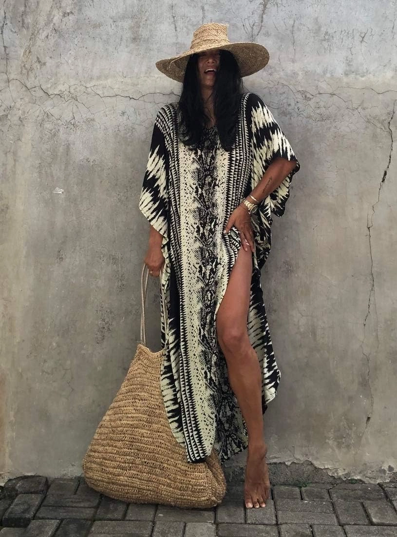 Bsubseach Kaftan Dresses for Women 2025 Plus Size Swimsuit Cover Up Tie Dye Caftan Maxi Dress Loungewear