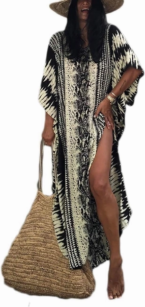 Bsubseach Kaftan Dresses for Women 2025 Plus Size Swimsuit Cover Up Tie Dye Caftan Maxi Dress Loungewear