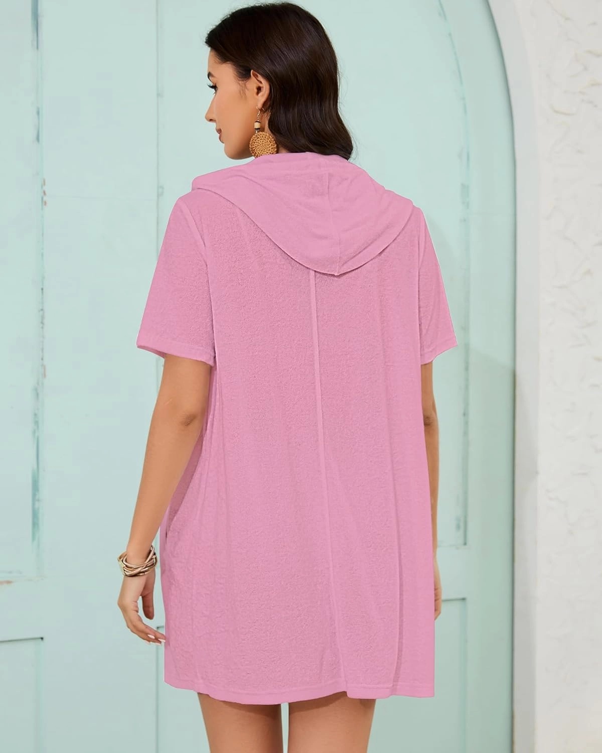 Bsubseach Terry Cloth Cover Up - Women 2025 Zipper Swimsuit Coverup Hooded Swim Robes Beach Coverups with Pockets
