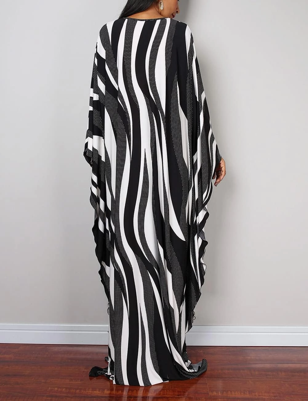 Bsubseach Women Ethnic Print Kaftan Beach Dress Plus Size Swimsuit Cover Up
