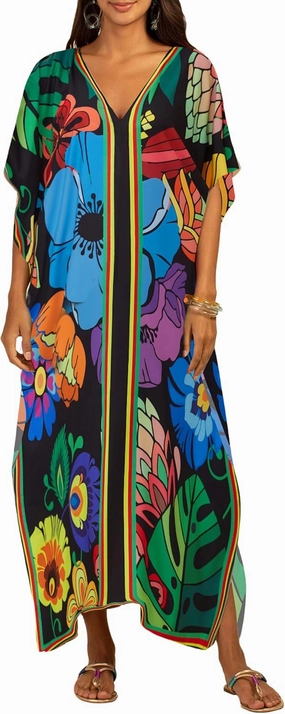 Bsubseach Women Plus Size Kaftan Dress Swimsuit Cover Up Caftan Maxi Beach Dresses Cover Ups