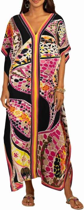 Bsubseach Women Plus Size Kaftan Dress Swimsuit Cover Up Caftan Maxi Beach Dresses Cover Ups