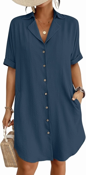 Bsubseach Womens Bathing Suit Cover Ups Bikini Swimsuit Coverup for Women 2024 Button Down Beach Dress Shirt