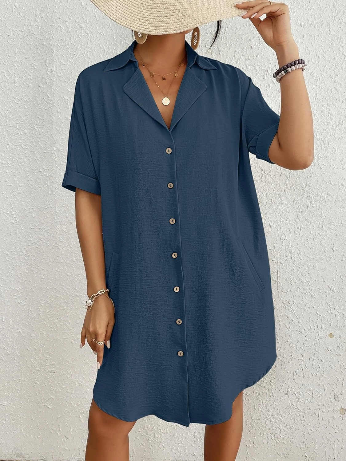 Bsubseach Womens Bathing Suit Cover Ups Bikini Swimsuit Coverup for Women 2024 Button Down Beach Dress Shirt