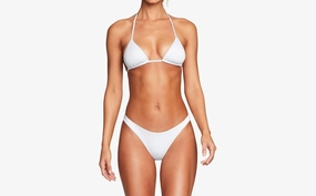 California High Leg Bikini In White