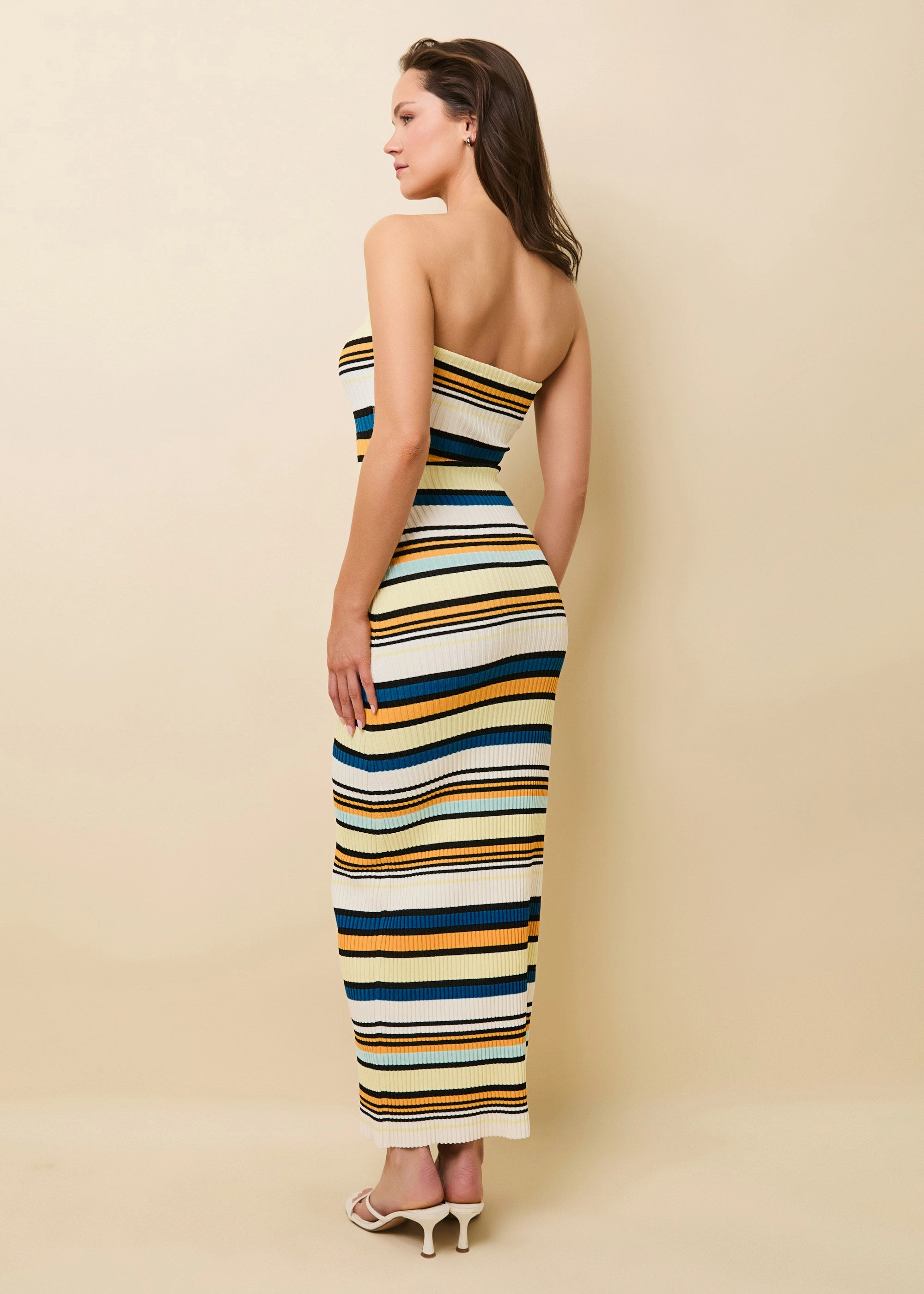 Caroline Ribbed Dress Riviera Stripe
