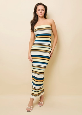 Caroline Ribbed Dress Riviera Stripe