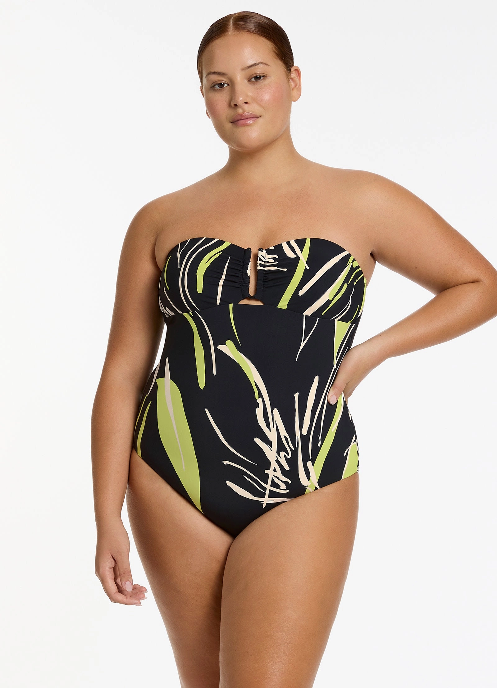 Catalina Moulded Bandeau One Piece - Black