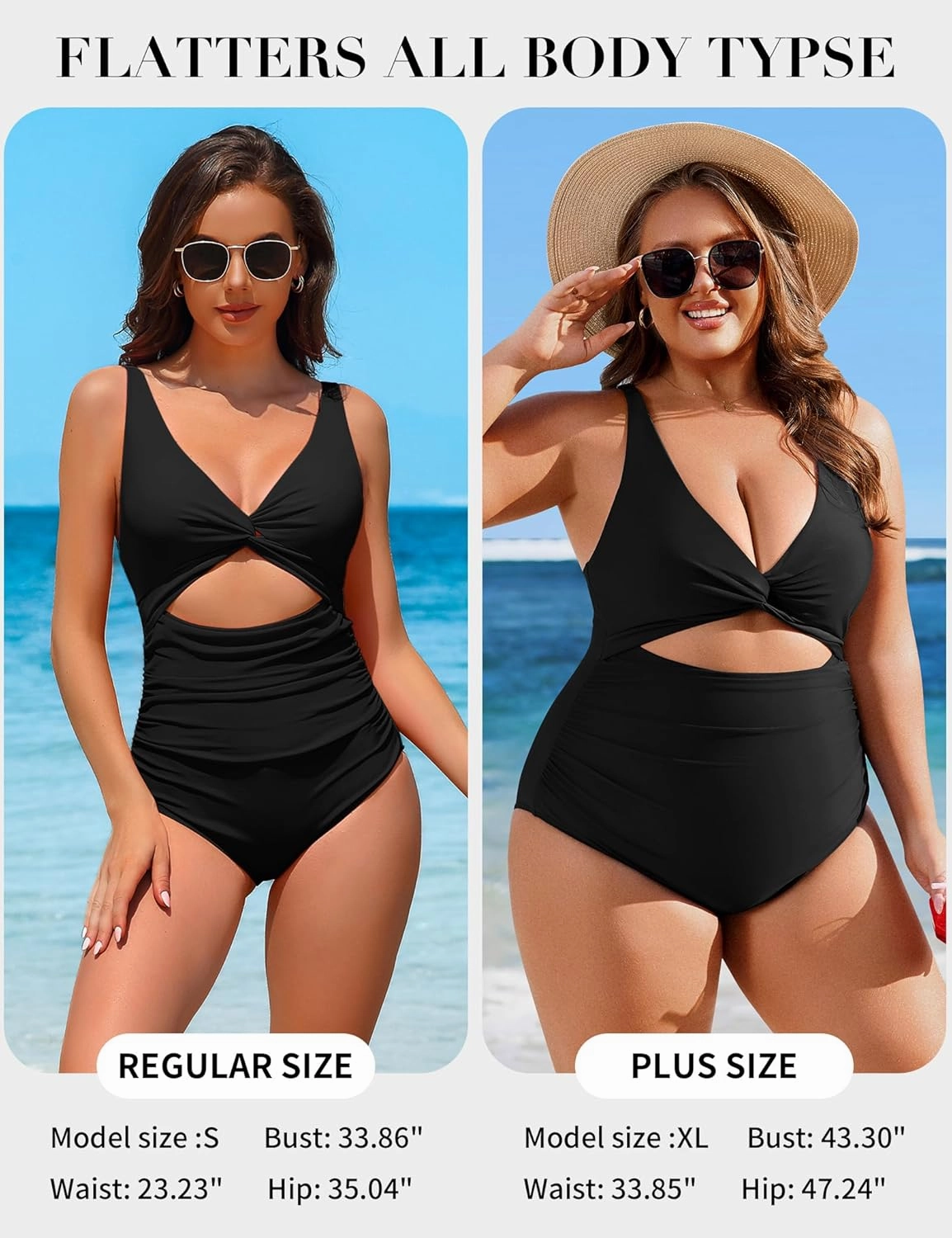 Charmo Womens One Piece Swimsuit Ruched Tummy Control High Cut Backless V Neck Bathing Suits Swimwear