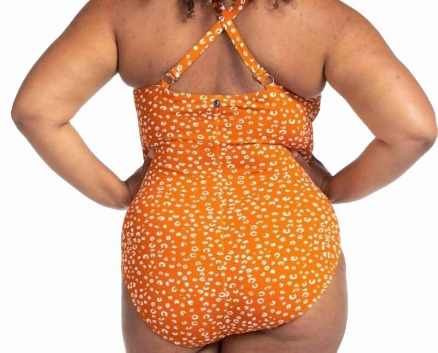 Chee'tah Botticelli Twist Front One Piece Swimsuit In Orange