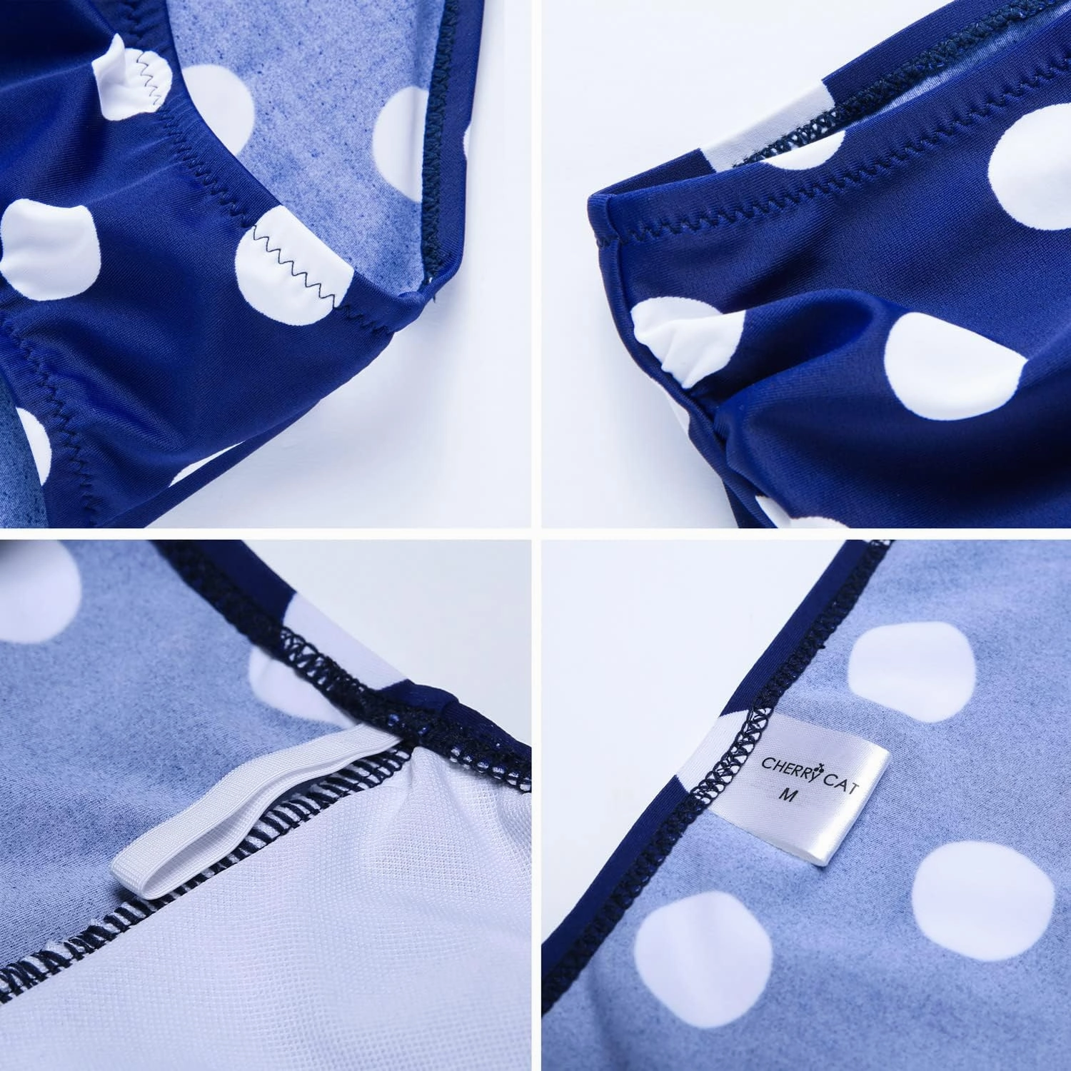 CHERRY CAT Womens Vintage Retro Polka High Waisted Underwire Bikini Two Piece Swimsuits