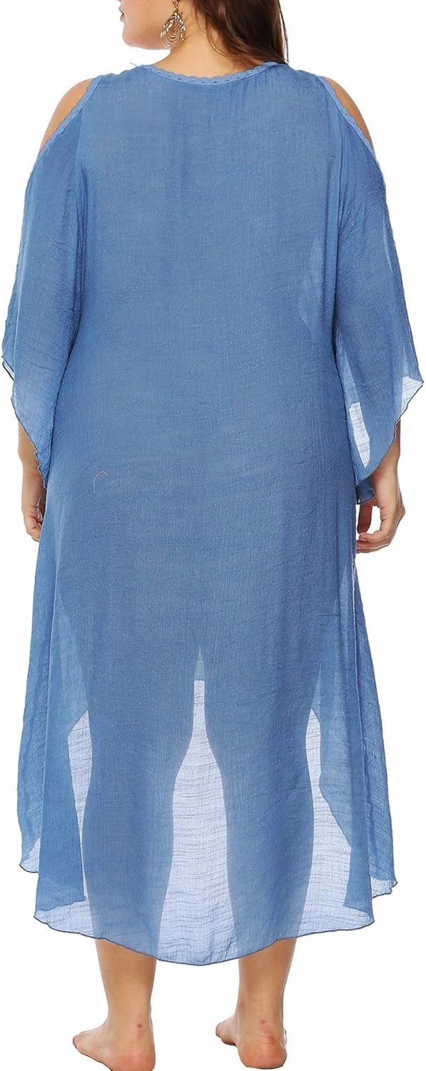 Chrisuno Women's Plus Size Bathing Suit Cover Ups Swimsuit Coverups Dress Soft Crochet Bikini Beach Skirt