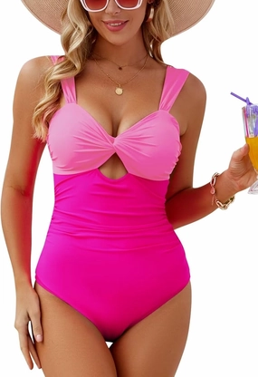 CiCiBird One Piece Swimsuit Women Tummy Control Cut Out High Waisted Bathing Suit Push Up Ruched Swimwear
