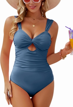 CiCiBird One Piece Swimsuit Women Tummy Control Cut Out High Waisted Bathing Suit Push Up Ruched Swimwear