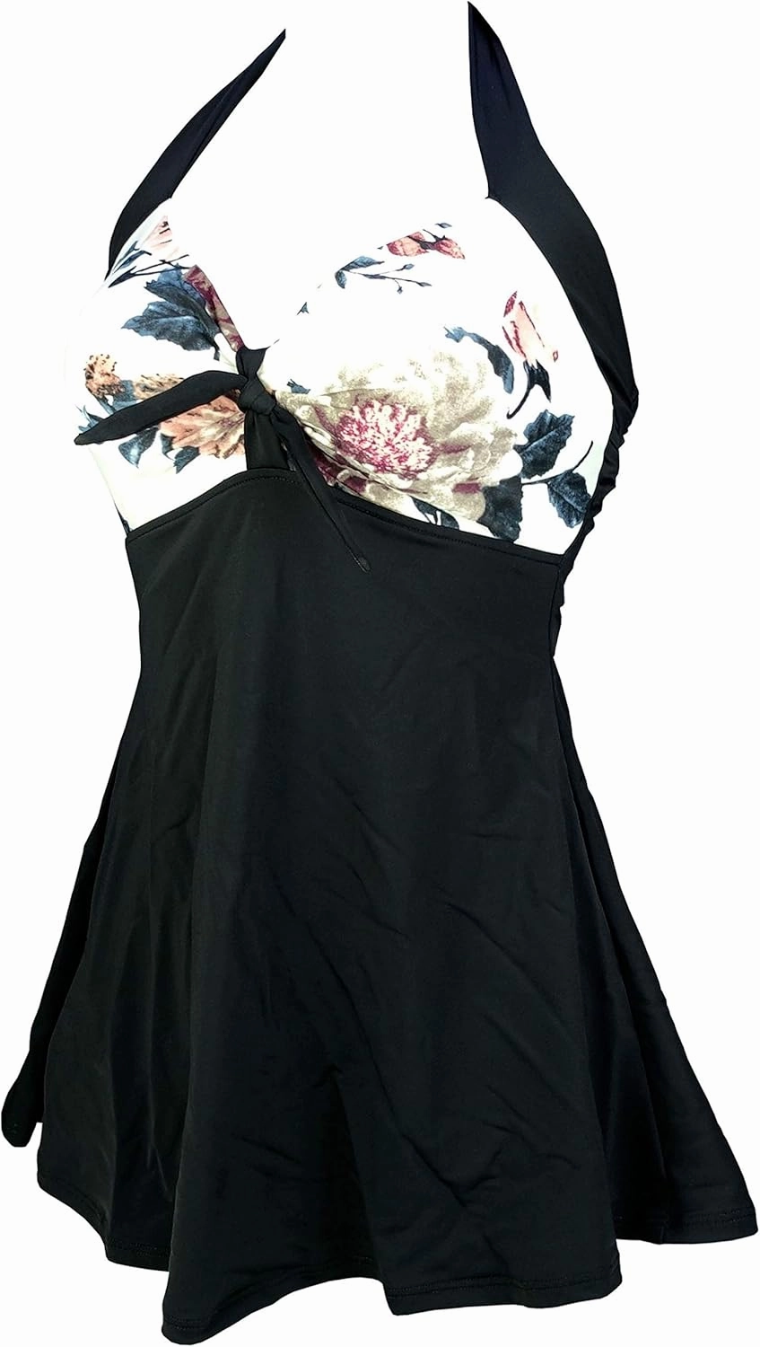 COCOSHIP Vintage Sailor Pin Up Swimsuit Retro One Piece Skirtini Cover Up Swimdress(FBA)