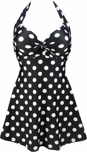 COCOSHIP Vintage Sailor Pin Up Swimsuit Retro One Piece Skirtini Cover Up Swimdress(FBA)