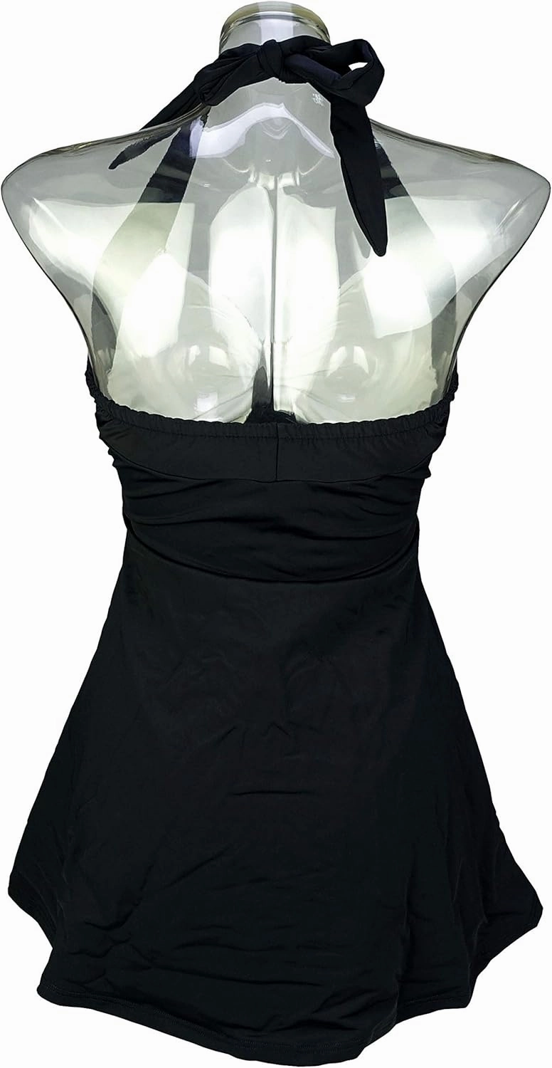 COCOSHIP Vintage Sailor Pin Up Swimsuit Retro One Piece Skirtini Cover Up Swimdress(FBA)