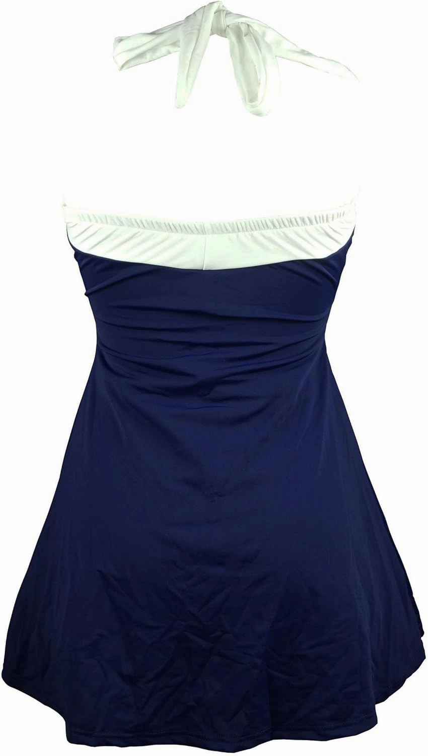 COCOSHIP Vintage Sailor Pin Up Swimsuit Retro One Piece Skirtini Cover Up Swimdress(FBA)