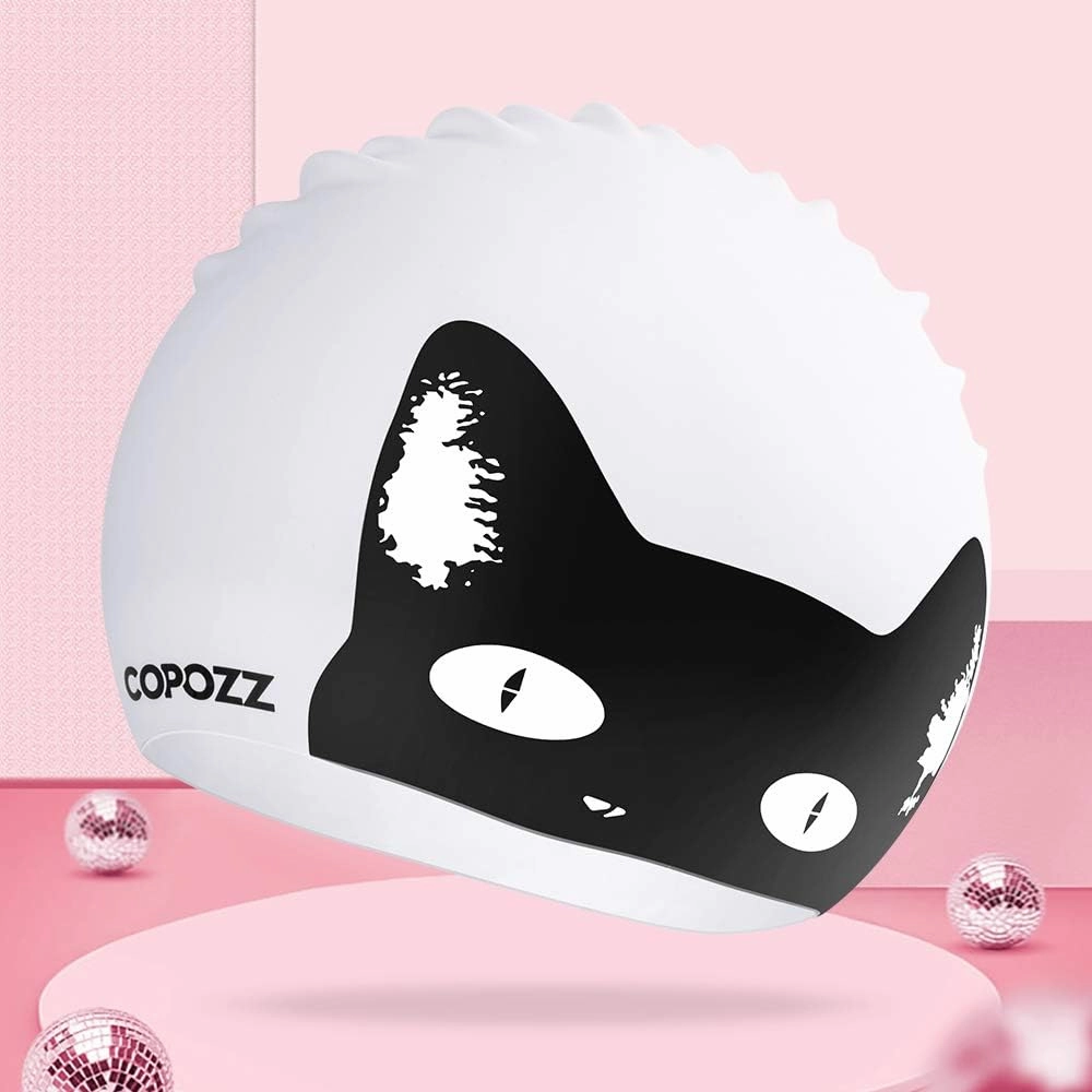COPOZZ Adult Swim Caps, Silicone Waterproof Comfortable Swimming Cap for Women, Long and Short Hair
